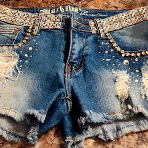 Machine jean shorts made in italy
